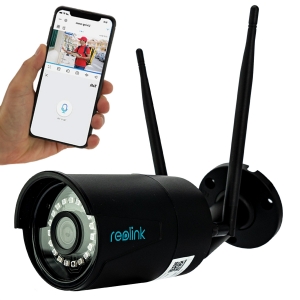 Czarna kamera WiFi Reolink RLC-410W AI 4mpx Smart Detekcja Mikrofon MicroSD